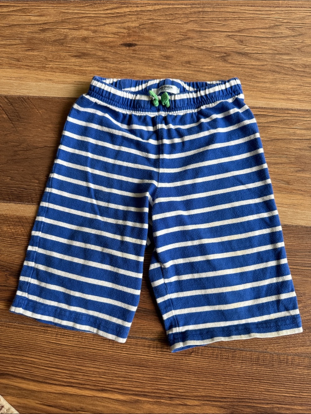 Boden Blue and White Striped Kids Shorts
